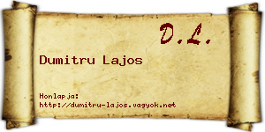 Dumitru Lajos névjegykártya